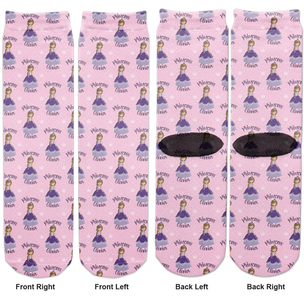 Custom Princess Adult Crew Socks - Double Pair - Front and Back - Apvl
