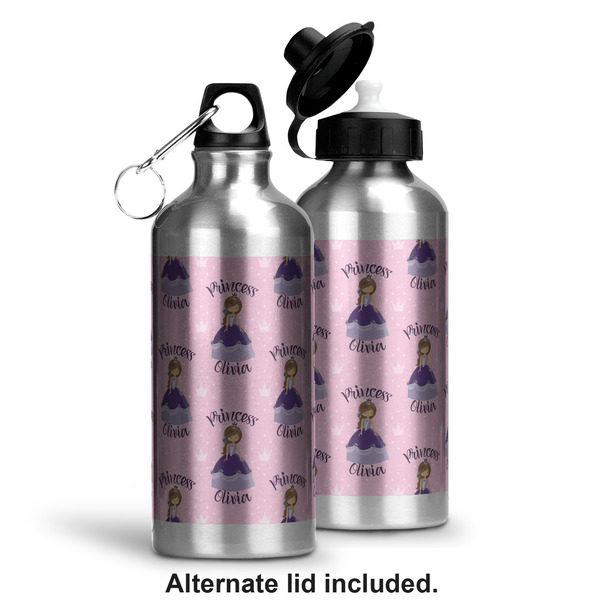 Custom Princess Aluminum Water Bottle - Alternate lid options
