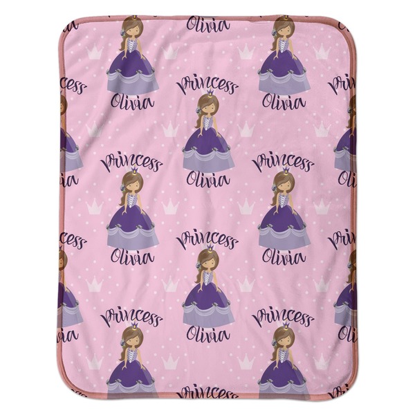 Custom Princess Baby Sherpa Blanket - Flat