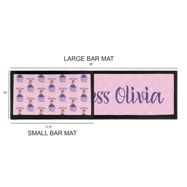 Custom Princess Bar Mats - Sizing Chart