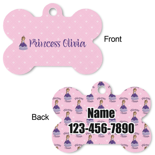 Custom Princess Bone Shaped Dog ID Tag - Large - Approval