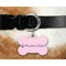 Custom Princess Bone Shaped Dog Tag on Collar & Dog