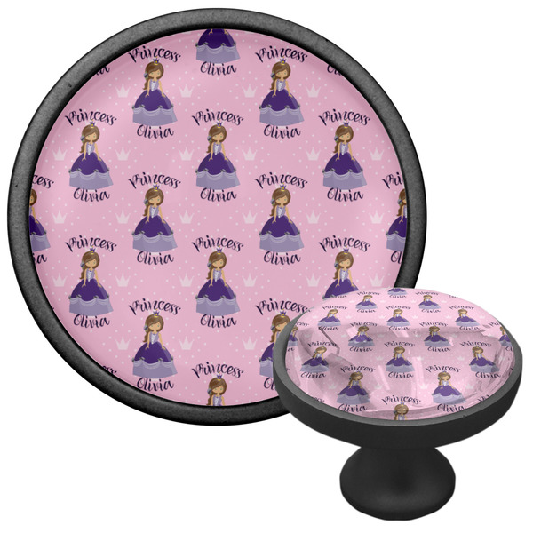 Custom Princess Cabinet Knob - Black - Multi Angle
