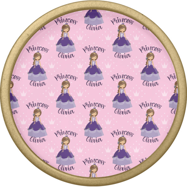 Custom Princess Cabinet Knob - Gold - Front