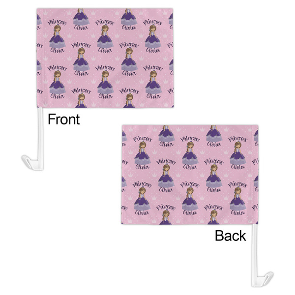 Custom Princess Car Flag - 11" x 8" - Front & Back View