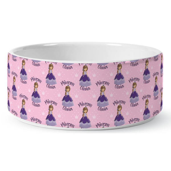 Custom Princess Ceramic Dog Bowl - Medium - Front