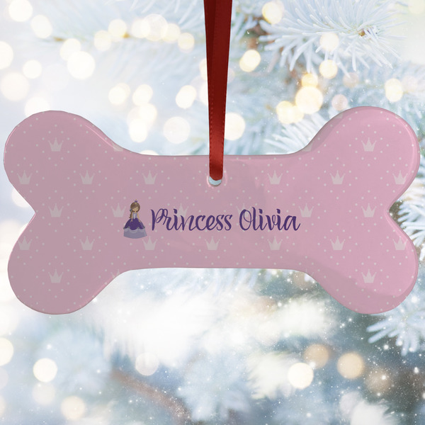 Custom Custom Princess Ceramic Dog Ornament w/ Name All Over