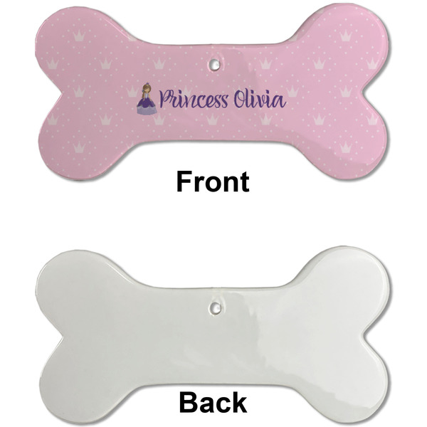 Custom Princess Ceramic Flat Ornament - Bone Front & Back Single Print (APPROVAL)