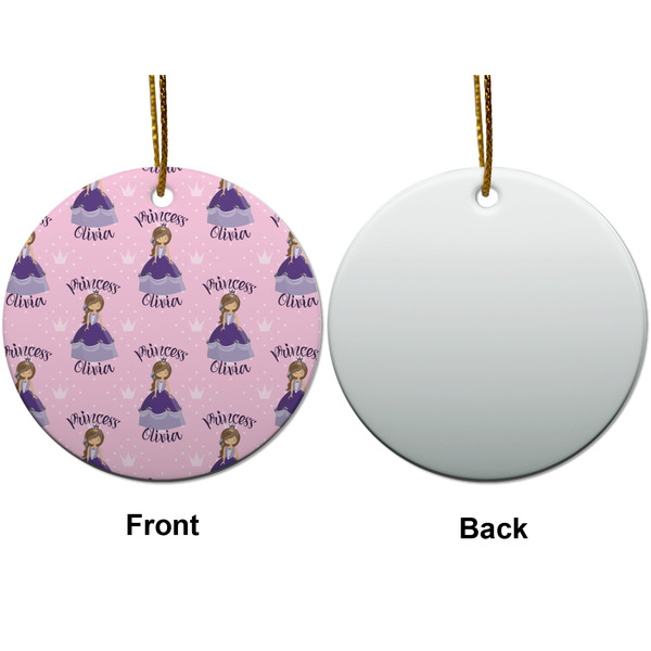 Custom Princess Ceramic Flat Ornament - Circle Front & Back (APPROVAL)