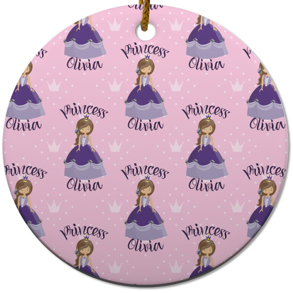 Custom Princess Ceramic Flat Ornament - Circle (Front)