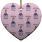 Custom Princess Ceramic Flat Ornament - Heart (Front)
