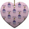 Custom Princess Heart Ceramic Ornament w/ Name All Over