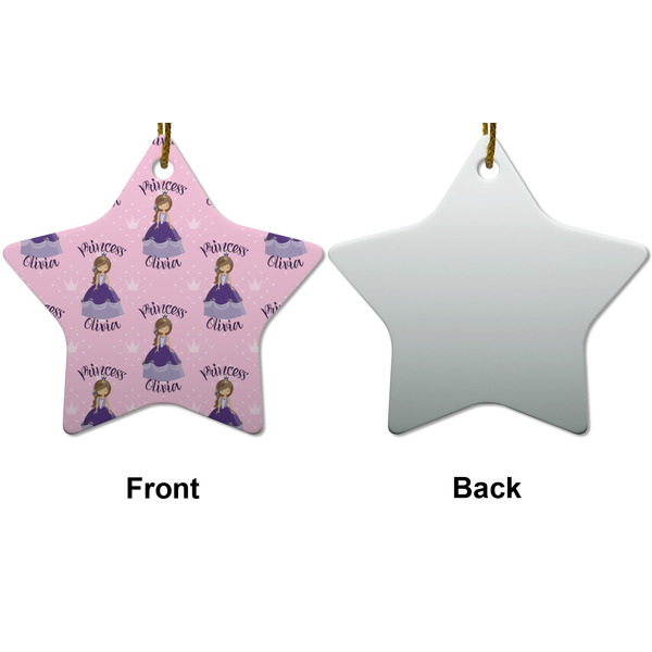 Custom Princess Ceramic Flat Ornament - Star Front & Back (APPROVAL)