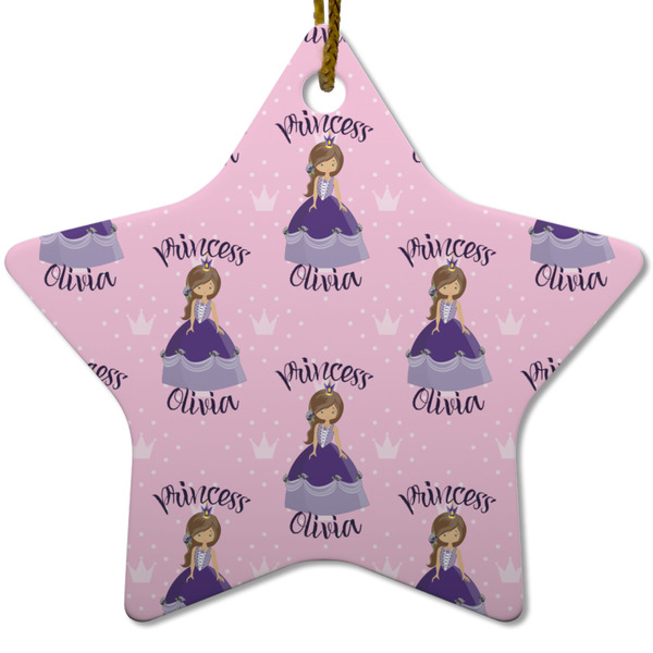 Custom Princess Ceramic Flat Ornament - Star (Front)