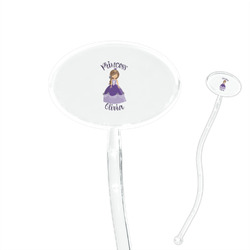 Custom Princess 7" Oval Plastic Stir Sticks - Clear (Personalized)