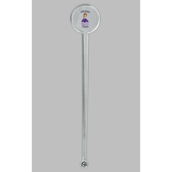 Custom Princess Clear Plastic 7" Stir Stick - Round - Single Stick