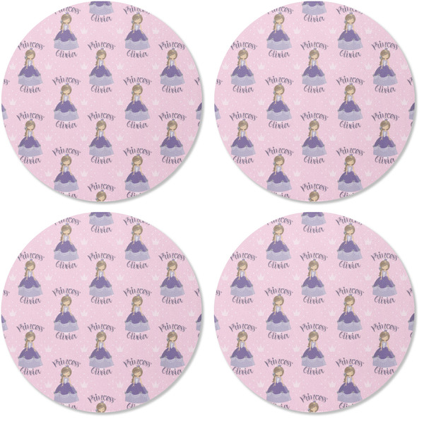 Custom Princess Coaster Round Rubber Back - Apvl