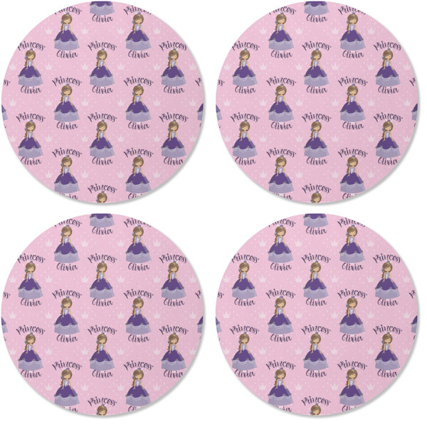 Custom Princess Coaster Round Rubber Back - Apvl