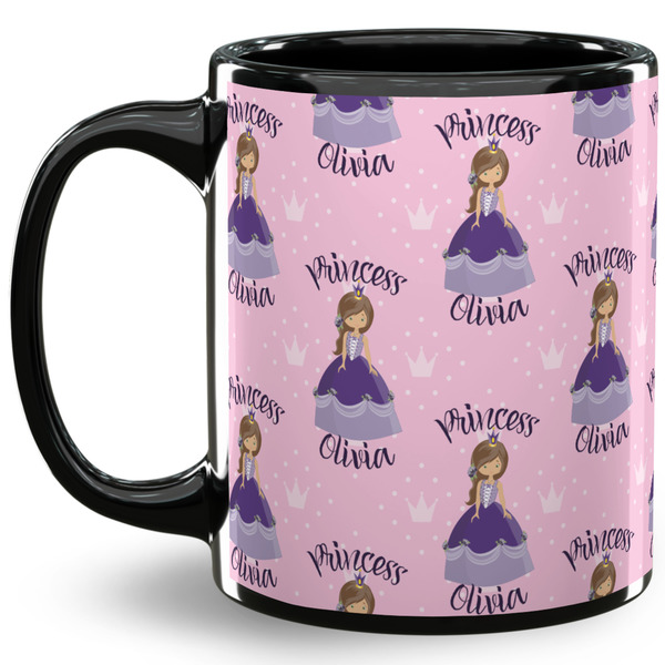 Custom Custom Princess 11 Oz Coffee Mug - Black (Personalized)
