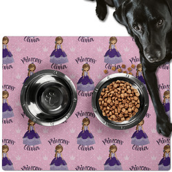 Custom Princess Dog Food Mat - Large w/ Name All Over