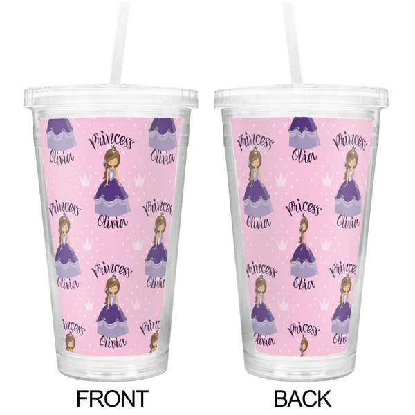 Custom Princess Double Wall Tumbler with Straw - Approval