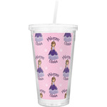 Custom Princess Double Wall Tumbler with Straw (Personalized)