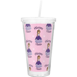 Custom Princess Double Wall Tumbler with Straw (Personalized)