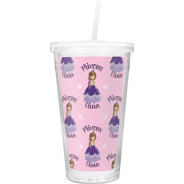 Custom Custom Princess Double Wall Tumbler with Straw (Personalized)