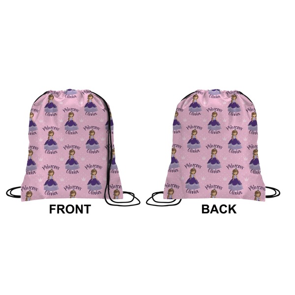 Custom Princess Drawstring Backpack Front & Back Small