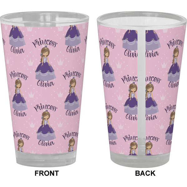 Custom Princess Pint Glass - Full Color - Front & Back Views
