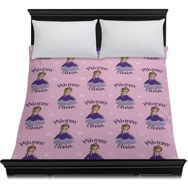 Custom Princess Duvet Cover - Queen - On Bed - No Prop