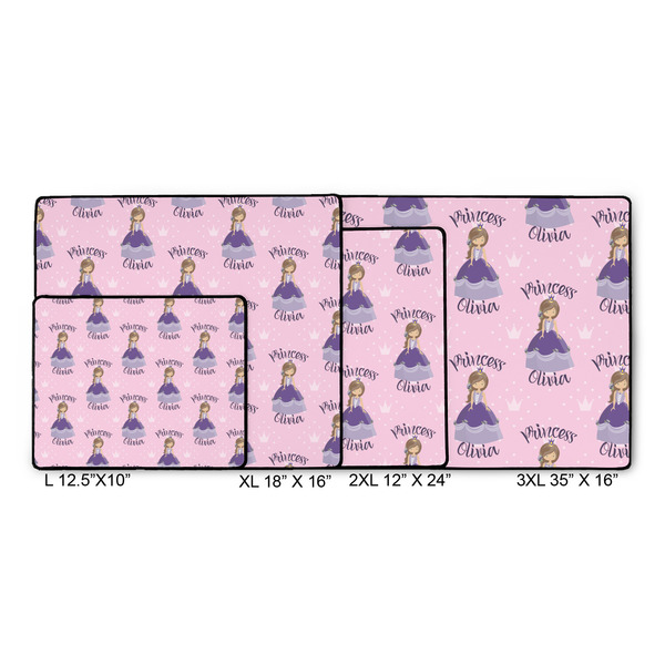 Custom Princess Gaming Mats - SIZE CHART