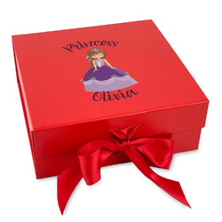 Custom Princess Gift Box with Magnetic Lid - Red (Personalized)