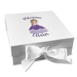 Custom Princess Gift Box with Magnetic Lid - White (Personalized)
