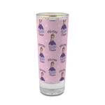 Custom Princess 2 oz Shot Glass -  Glass with Gold Rim - Single (Personalized)