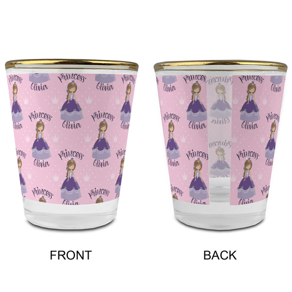 Custom Princess Glass Shot Glass - with gold rim - APPROVAL
