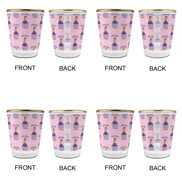 Custom Princess Glass Shot Glass - with gold rim - Set of 4 - APPROVAL