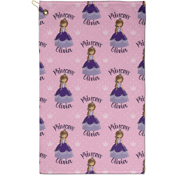 Custom Custom Princess Golf Towel - Poly-Cotton Blend - Small w/ Name All Over