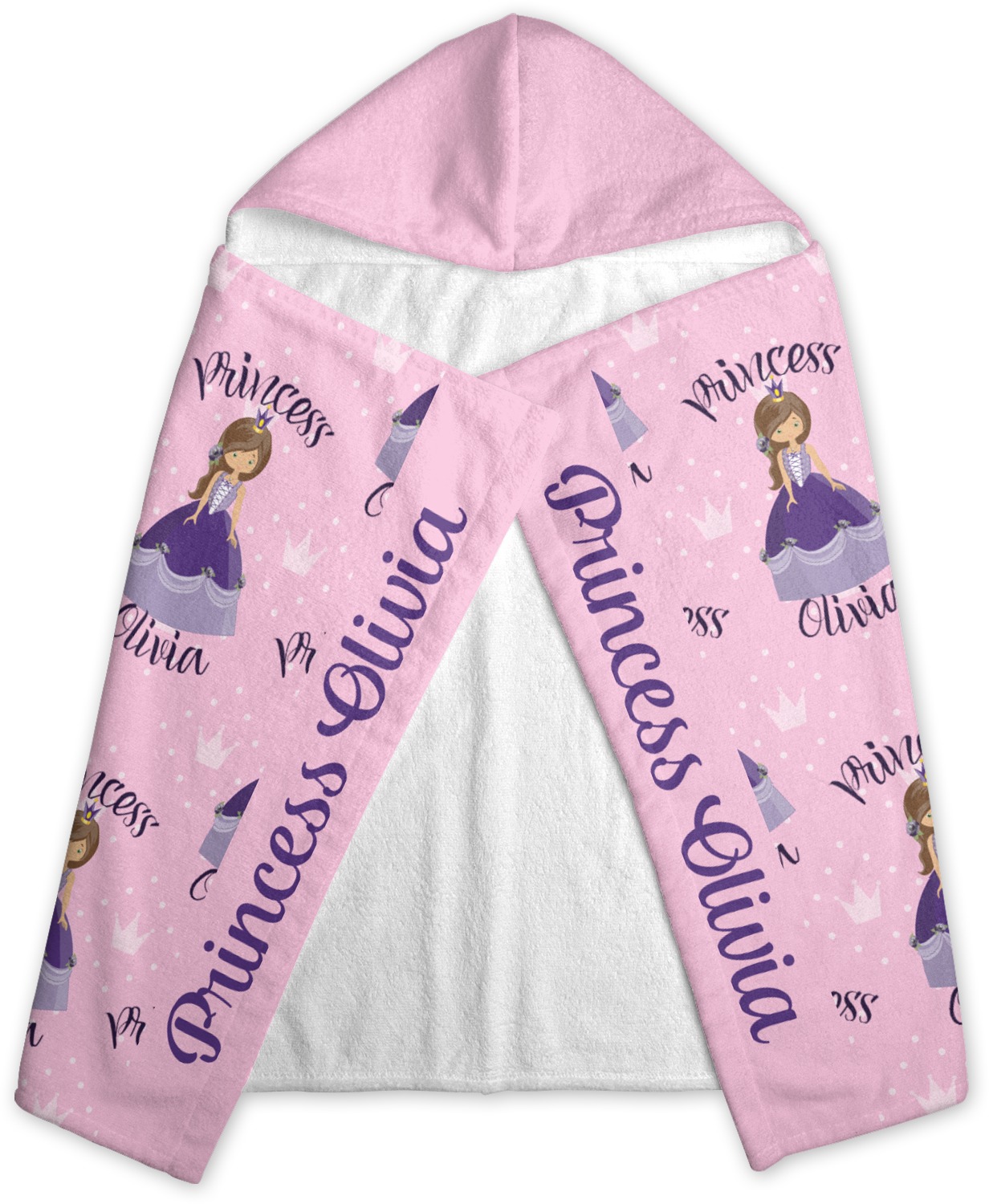 Custom Princess Kids Hooded Towel (Personalized) YouCustomizeIt