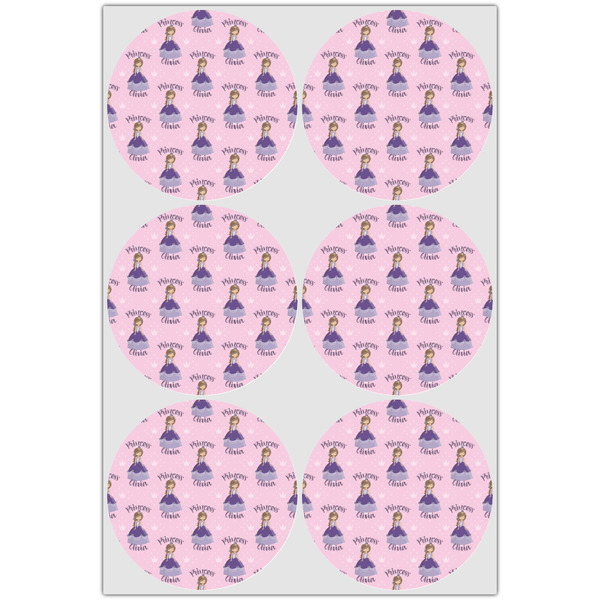 Custom Princess Icing Circle - Large - Set of 6