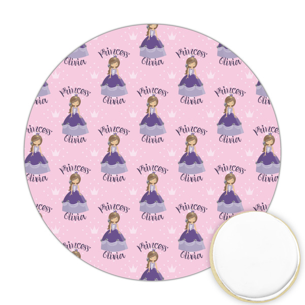 Custom Custom Princess Printed Cookie Topper - Round (Personalized)