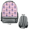 Custom Princess Large Backpack - Gray - Front & Back View