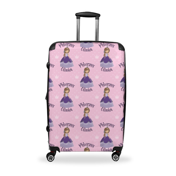 Custom Custom Princess Suitcase - 28" Large - Checked w/ Name All Over