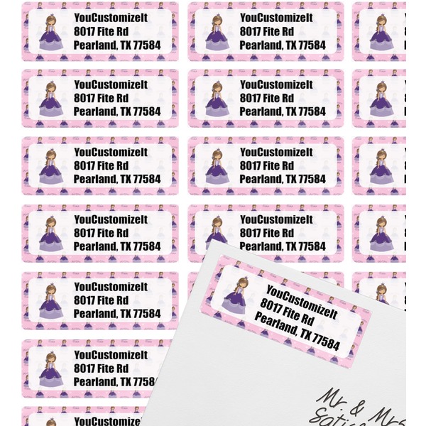 Custom Princess Mailing Label on Envelope - Multiple Labels