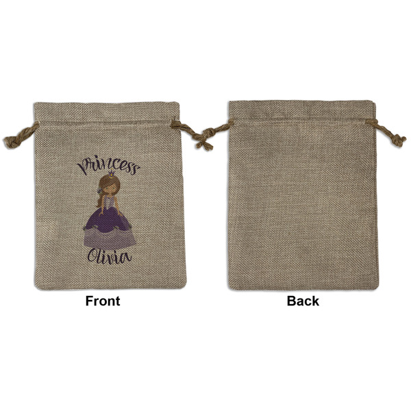 Custom Princess Medium Burlap Gift Bag - Front Approval