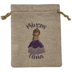 Custom Princess Medium Burlap Gift Bag - Front (Personalized)