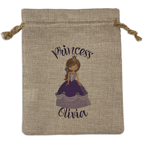 Custom Custom Princess Medium Burlap Gift Bag - Front (Personalized)