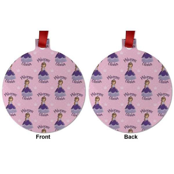 Custom Princess Metal Ball Ornament - Front and Back