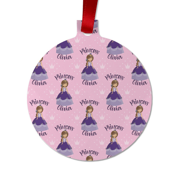 Custom Custom Princess Metal Ball Ornament - Double Sided w/ Name All Over