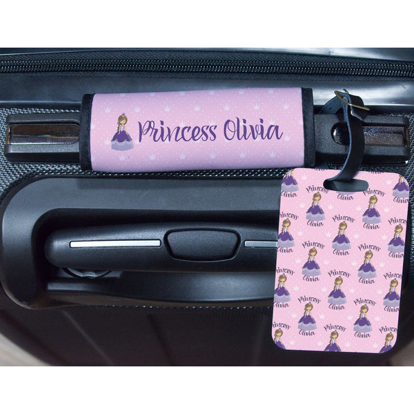 Custom Princess Metal Luggage Tag & Handle Wrap - In Context